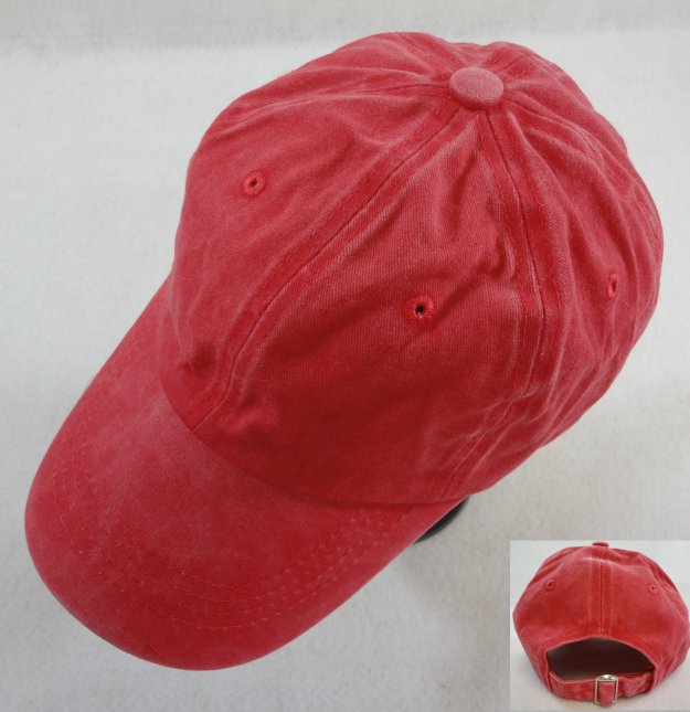 Washed Cotton Ball Cap [RED]